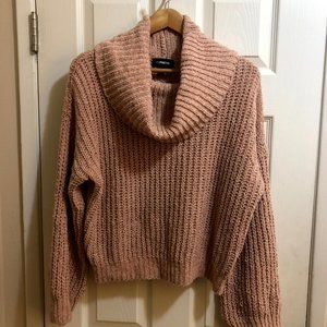 Express - Peach/Blush Chenille Cowl Neck Sweater